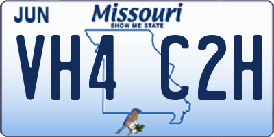 MO license plate VH4C2H