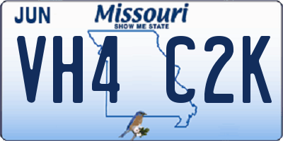 MO license plate VH4C2K