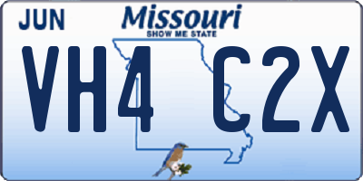 MO license plate VH4C2X
