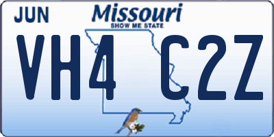 MO license plate VH4C2Z