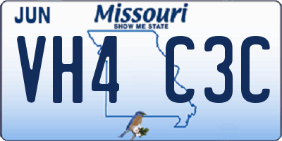 MO license plate VH4C3C