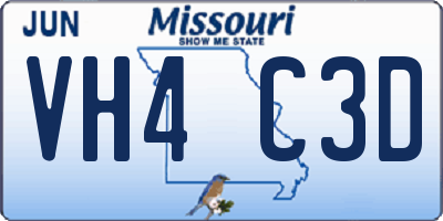 MO license plate VH4C3D