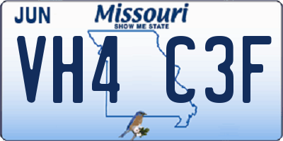 MO license plate VH4C3F