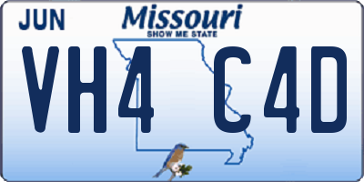MO license plate VH4C4D