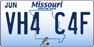 MO license plate VH4C4F