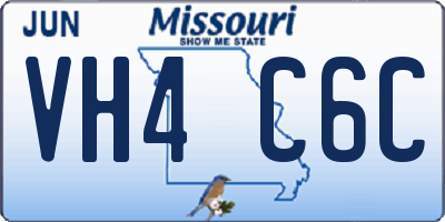 MO license plate VH4C6C
