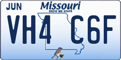 MO license plate VH4C6F