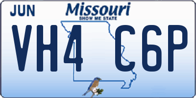 MO license plate VH4C6P
