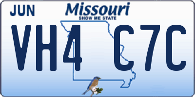 MO license plate VH4C7C