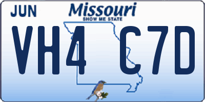 MO license plate VH4C7D
