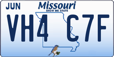 MO license plate VH4C7F