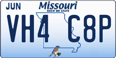 MO license plate VH4C8P
