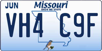 MO license plate VH4C9F