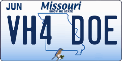 MO license plate VH4D0E