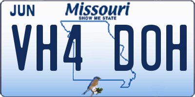 MO license plate VH4D0H