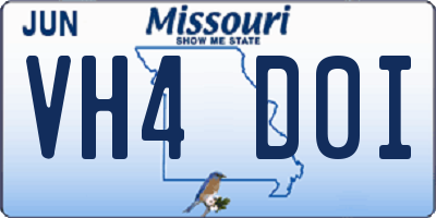 MO license plate VH4D0I