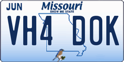 MO license plate VH4D0K