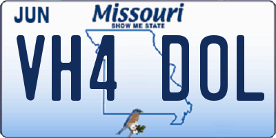MO license plate VH4D0L