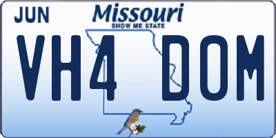 MO license plate VH4D0M