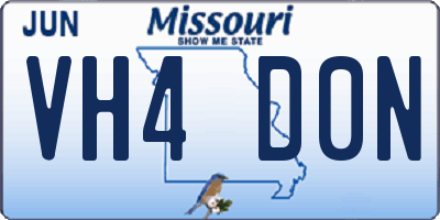 MO license plate VH4D0N