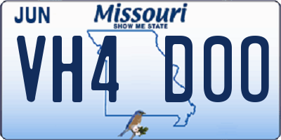 MO license plate VH4D0O