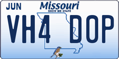 MO license plate VH4D0P