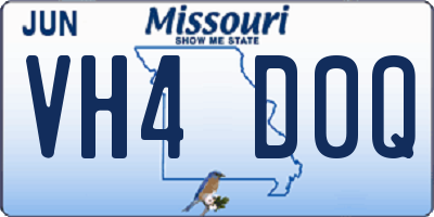 MO license plate VH4D0Q