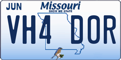 MO license plate VH4D0R