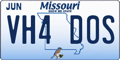 MO license plate VH4D0S