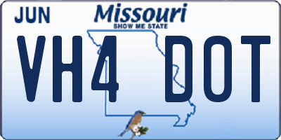 MO license plate VH4D0T