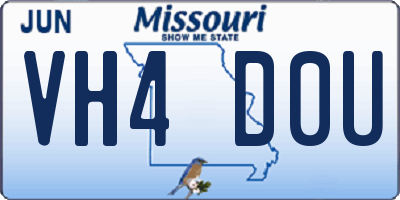 MO license plate VH4D0U