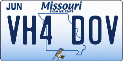 MO license plate VH4D0V