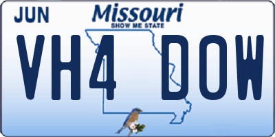 MO license plate VH4D0W
