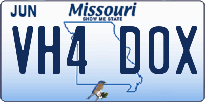MO license plate VH4D0X