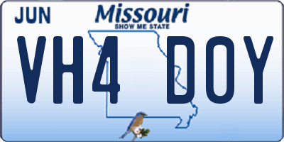 MO license plate VH4D0Y