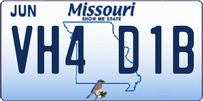 MO license plate VH4D1B