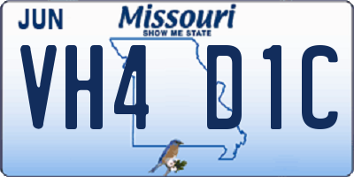 MO license plate VH4D1C