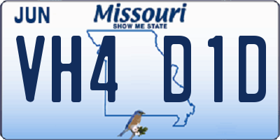 MO license plate VH4D1D