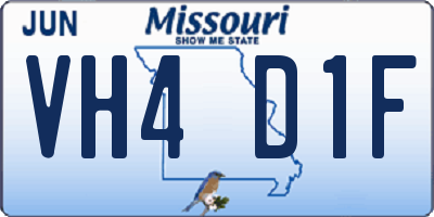 MO license plate VH4D1F