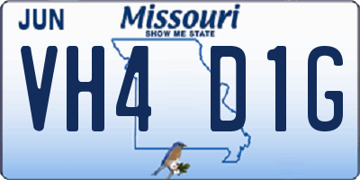 MO license plate VH4D1G