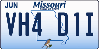 MO license plate VH4D1I