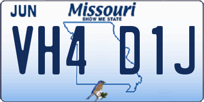MO license plate VH4D1J