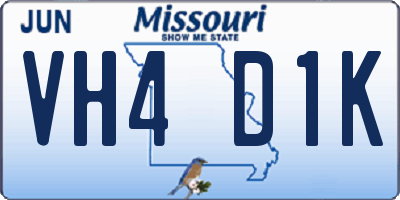 MO license plate VH4D1K