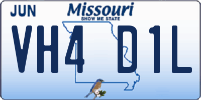 MO license plate VH4D1L