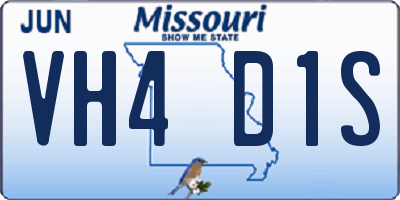 MO license plate VH4D1S