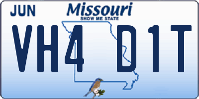 MO license plate VH4D1T