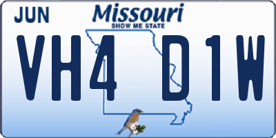 MO license plate VH4D1W