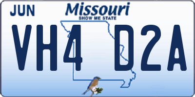 MO license plate VH4D2A
