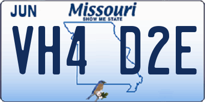 MO license plate VH4D2E