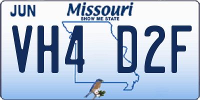 MO license plate VH4D2F